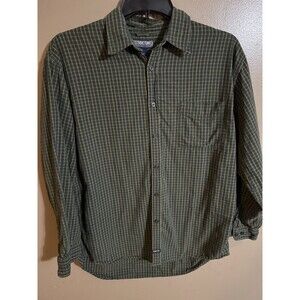 Vintage Structure Men’s Button Shirt L Cotton Green Flannel 90s Grunge